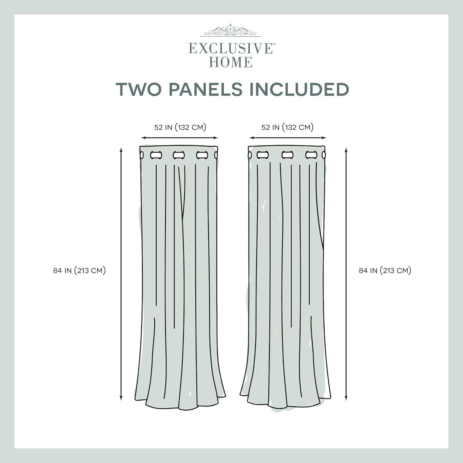 TOWN & COUNTRY LUXE Talia Double Layer Indoor Curtains, Sheer and Room Darkening Blackout, Grommet Top, Energy Efficient, 2-Pack Set…
