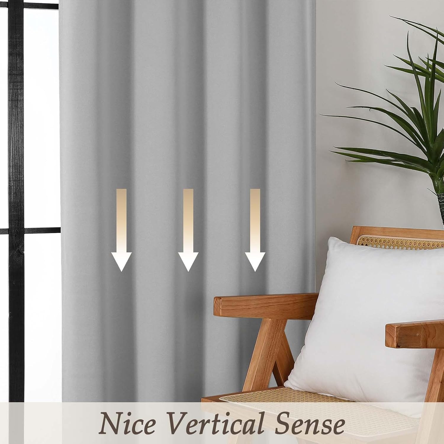 Gwine Silver Grey Blackout Curtains for Bedroom 84 inches Long 2 Panels Set, Solid Noise Reducing Thermal Insulated Blackout Curtains for…