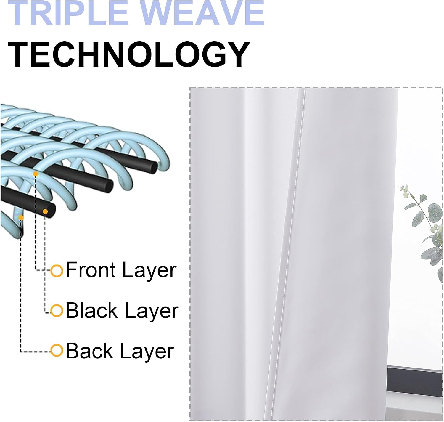 Simplebrand Ava Pure White Curtains for Bedroom 90 Inches Long 2 Panels Set, Light Filtering Window Treatment, Room Darkening Curtain, Soft…