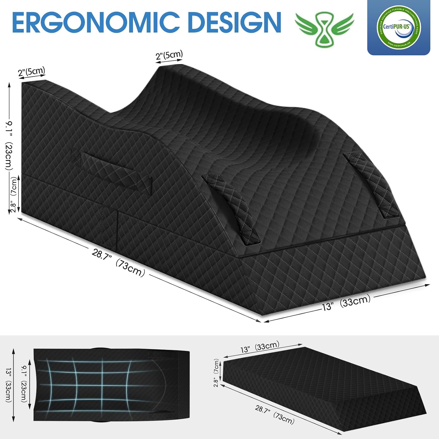 TranquilRelax TranquilRelax Elevation Pillows for Leg After Surgery, Memory Foam Adjustable Wedge Pillow for Injury or Rest, Ankle P…