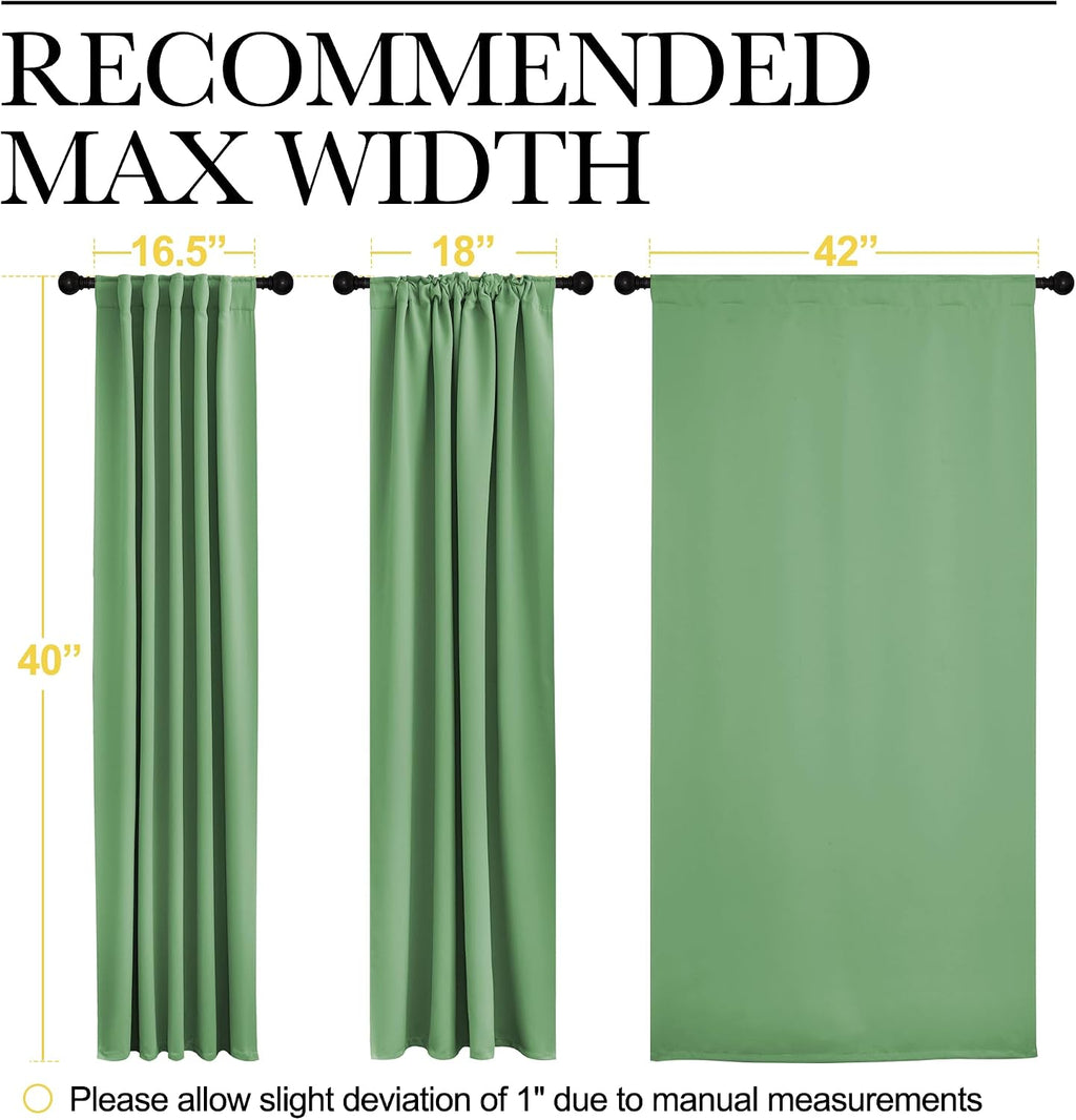 NICETOWN Window Treatment Blackout Curtains and Draperies - (Forest Green Color) 42x40 inch, 2 Panels, Room Darkening Blackout Panel…
