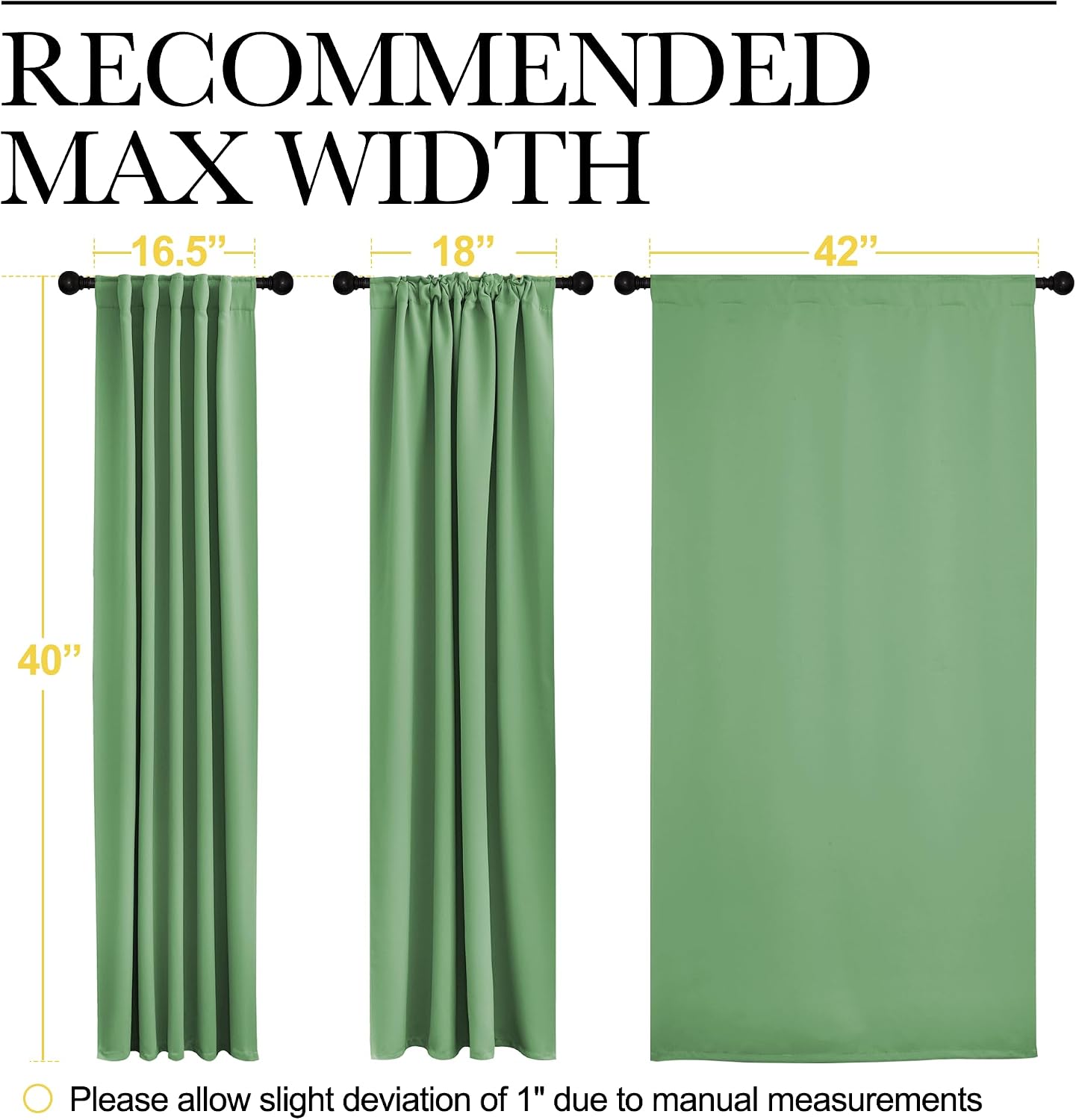 NICETOWN Window Treatment Blackout Curtains and Draperies - (Forest Green Color) 42x40 inch, 2 Panels, Room Darkening Blackout Panel…