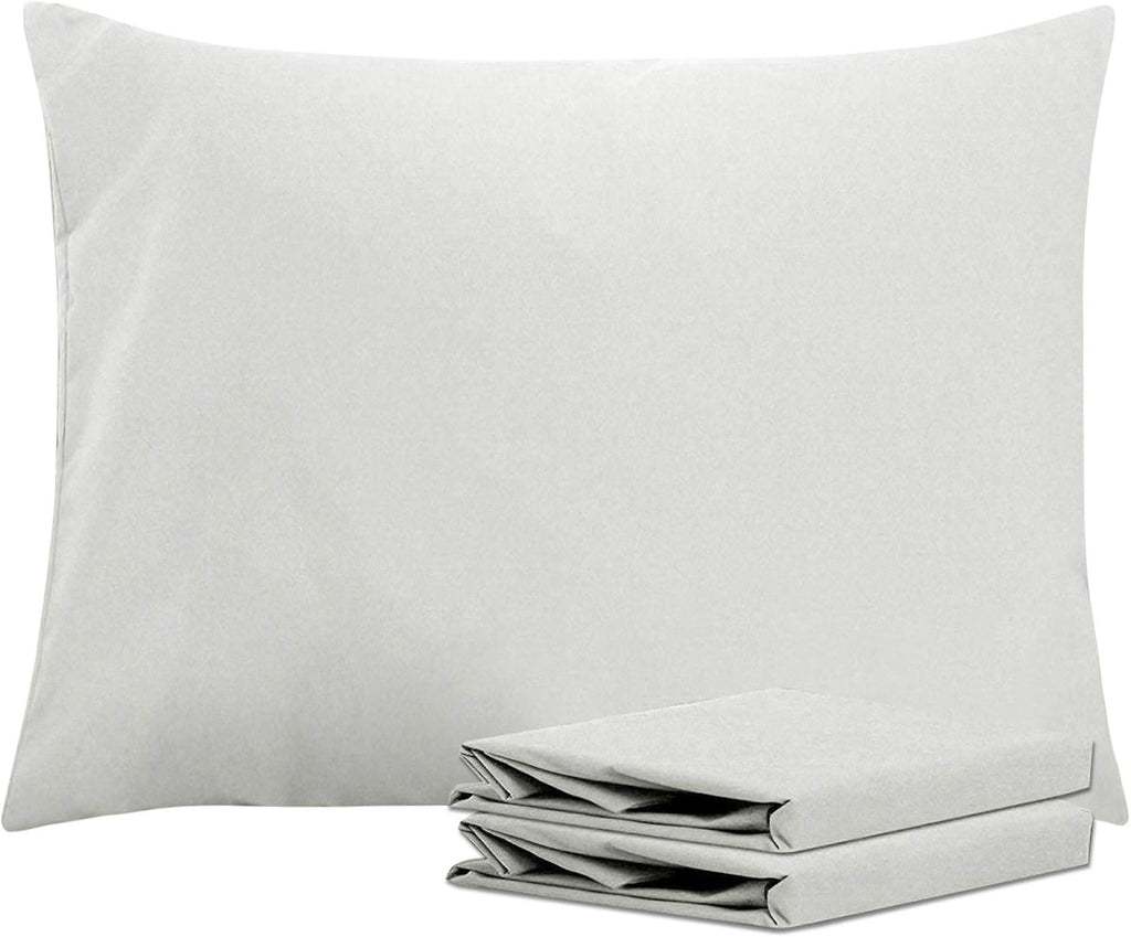 Ntbay Standard Pillowcase Set - 2 Pack Brushed Microfiber 20x26 Pillowcases - Soft, Wrinkle-Free, Fade-Resistant, Stain-Resistant, Light Gr…