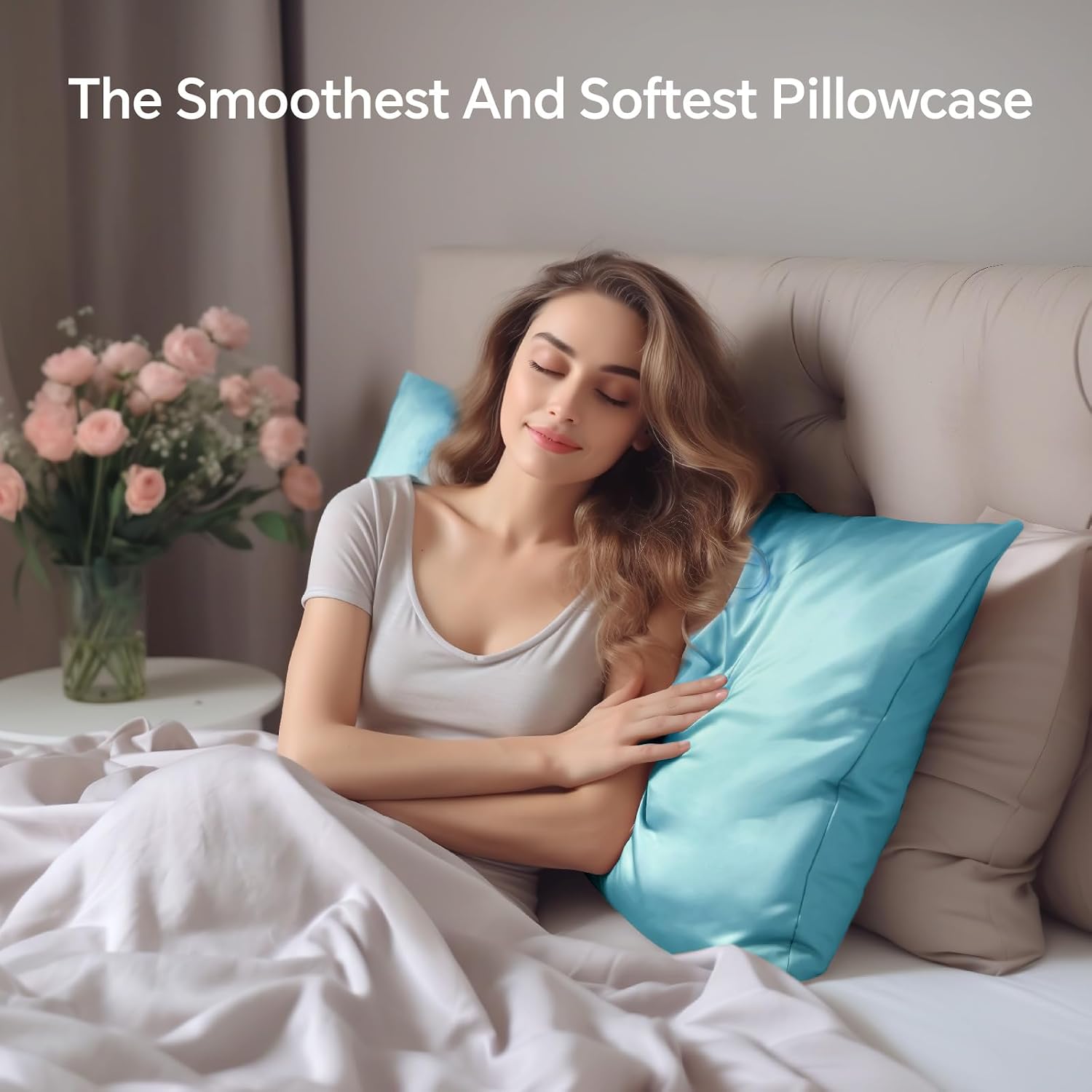 Infiixso Mulberry Silk Pillowcase for Hair and Skin, Silk Pillow Cases King Size with Hidden Zipper 20"x40", Extraordinary Smooth and Soft…