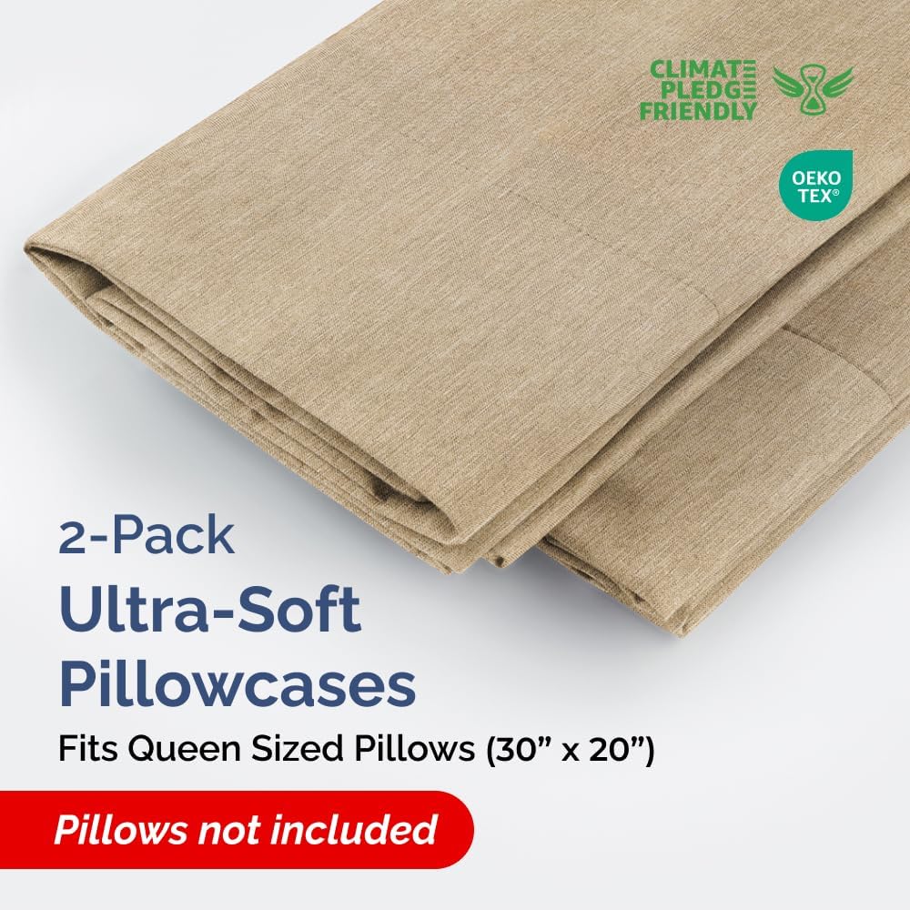 Queen Pillow Cases Set of 2 - Ultra Soft Hotel Quality Pillowcase Covers - Comfy, Cozy & Wrinkle Free - Shrinkage and Fade Resistant…