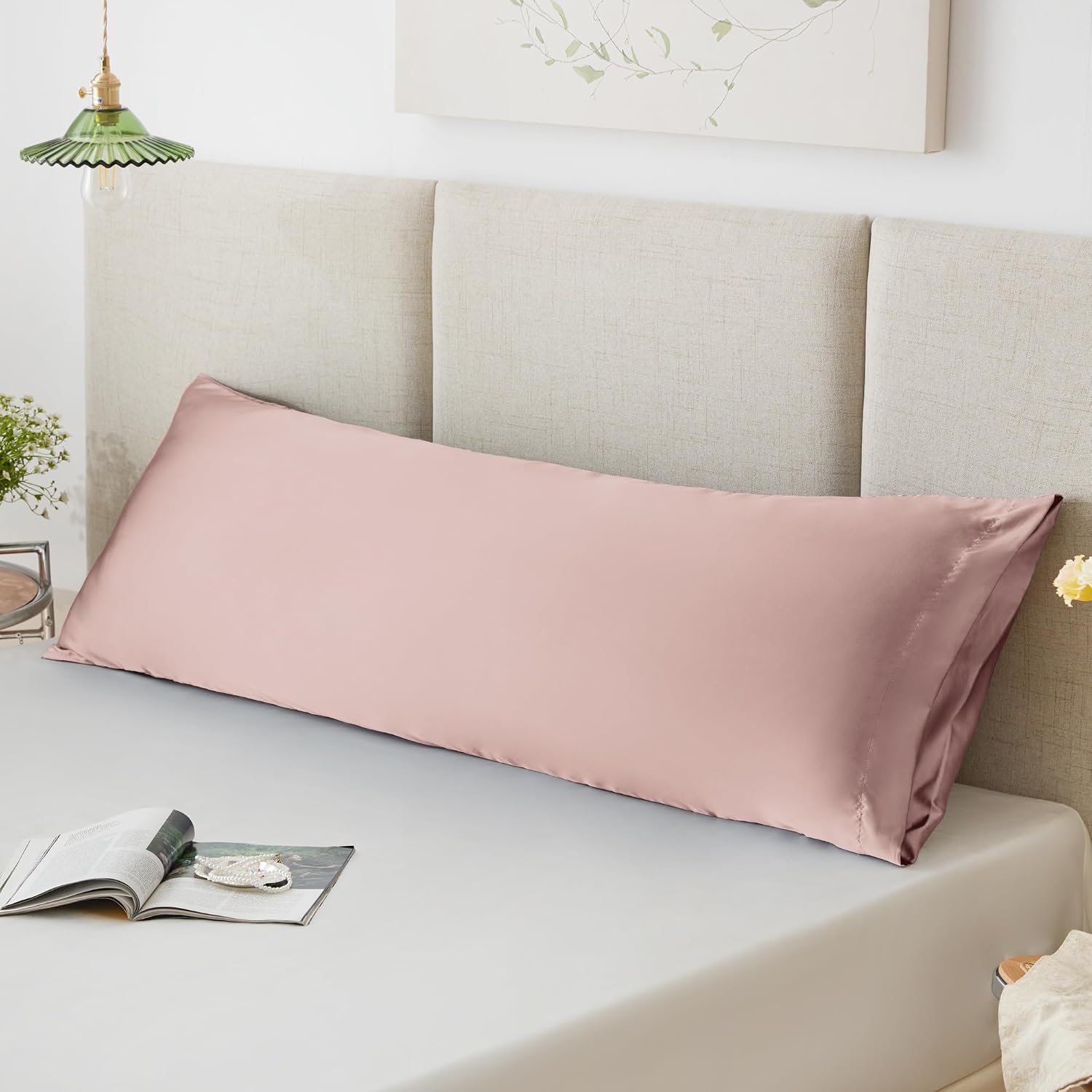 Lovescabin Love's cabin Satin Body Pillowcase 20x54, Cooling Pillow Cover for Hair and Skin, Silky Smooth with Envelope Closure, Similar to…