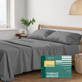 THREAD SPREAD 100% Organic Cotton Sheets Queen Size - 4 PC Organic Cotton Queen Size Percale Weave Sheet Set, Soft, Cooling, Crisp &…