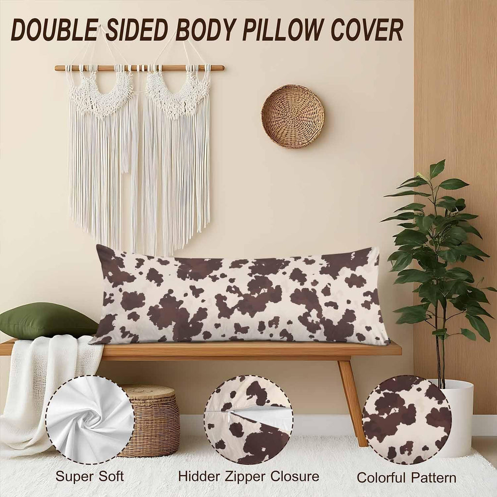 Body Pillowcases with Zipper Cowhide, Cow Or Horse Print Cozy Body Pillow Covers Cushion Cover 20 X 54 Inches Outdoor Body Pillow…