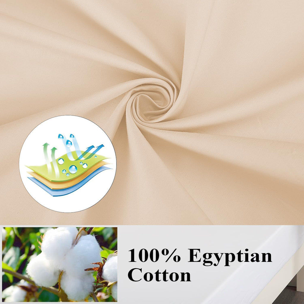 ShunjieHome Pillow Protector Queen Size 100% Egyptian Cotton Pillow Covers, 400 Thread Count Sateen Weave Cooling Pillow Cases with Zipper…