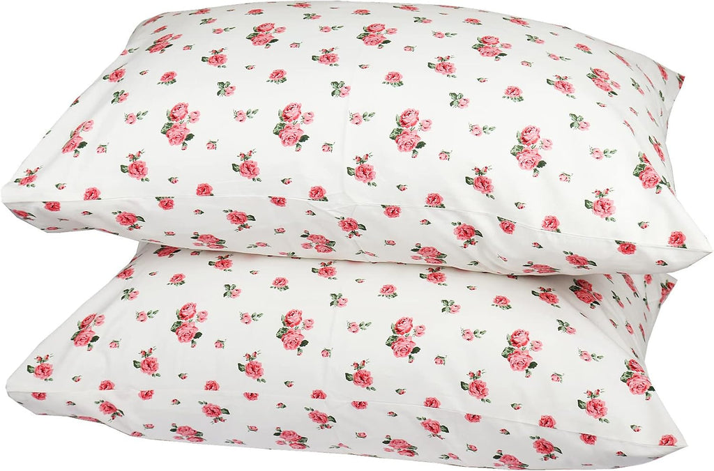 Wbycotbed Set of 2 Ultra Soft Pillowcases with Envelope Closure, 100% Cotton Floral Pillow Covers Queen Size 20 X 30 Inches 30 Inches Cotton