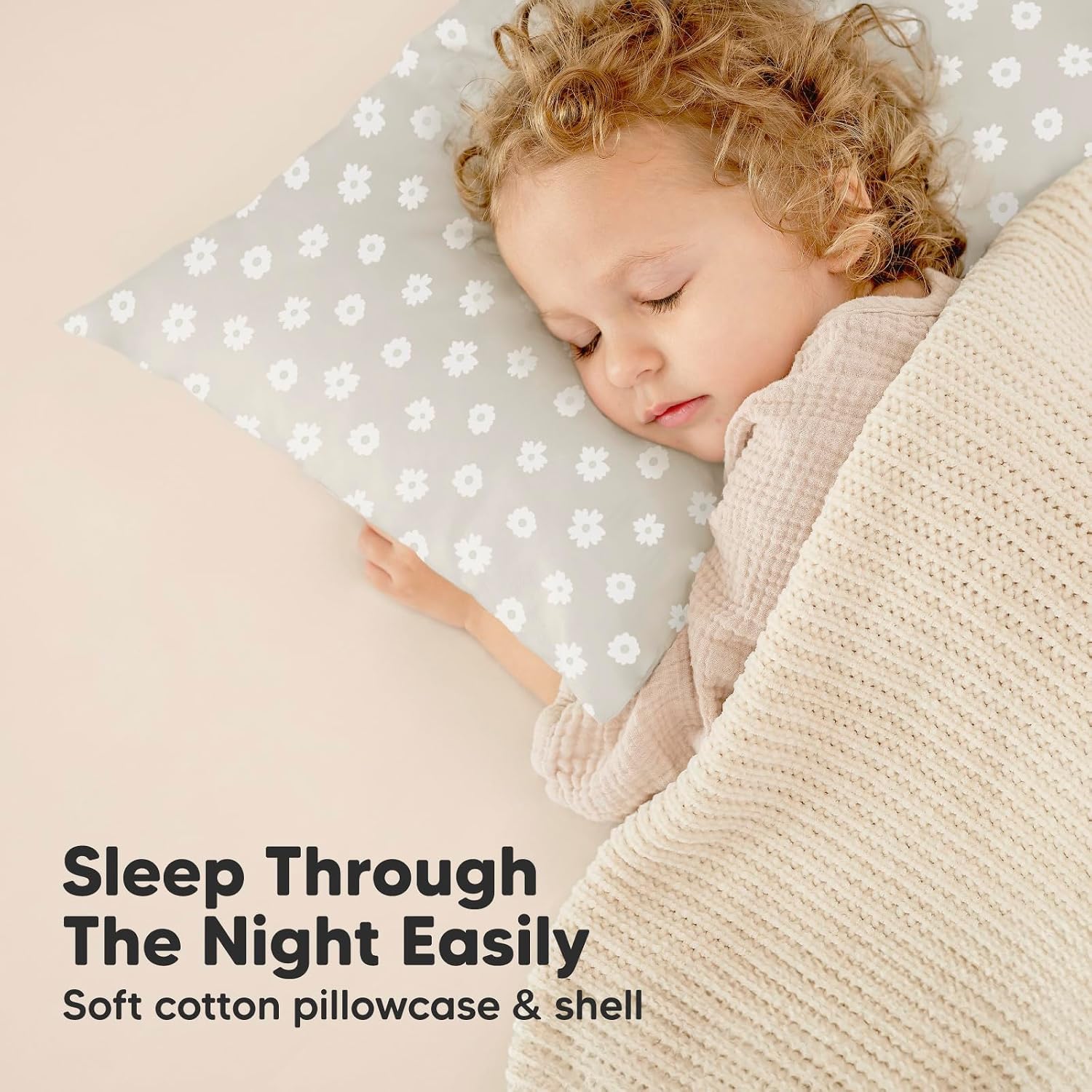 Toddler Pillow with Pillowcase - 13x18 My Little Dreamy Kids Travel Bed Pillows for Sleeping, Organic Cotton Small Pillowcase, Soft &…