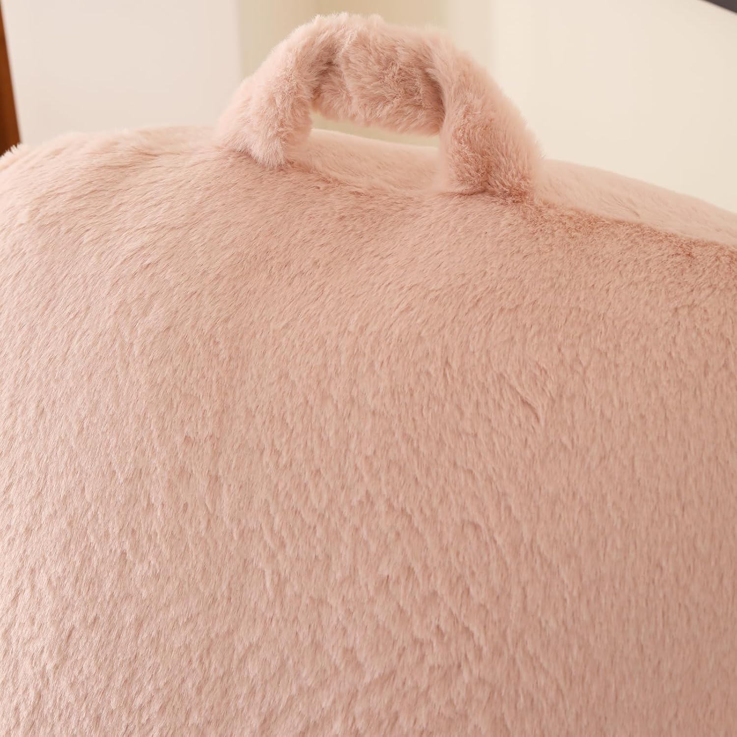 Pajeo Aesthetic Reading Pillow for Bed, Soft Faux Fur Sitting Pillow with Arms for Gaming & Lounging, Oeko-TEX Certified Plush Backrest Pillo…