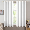 Miulee Linen Textured Curtains for Bedroom Solid 100% Blackout Thermal Insulated Bright White Grommet Room Darkening Curtains & Drapes Luxu…