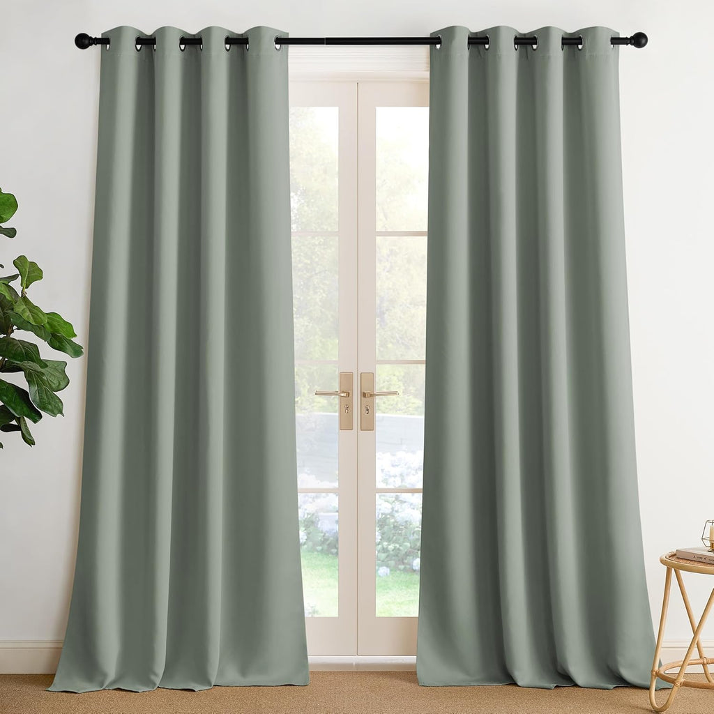 Nicetown Sage Green Sound Blocking Drapes - Grommet Thermal Insulated Shades for Living Room, Yard, Bedroom, Office, Closet - Machine Washa…