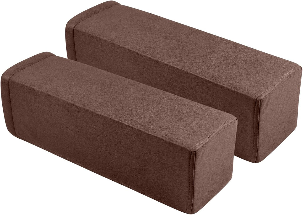 MMuteTouch 2 Pack Couch Arm Rest Pillow, 6''x6''x20'' Faux Leather Waterproof Cover, High Density Foam Armrest Cushion, Removable & Washabl…