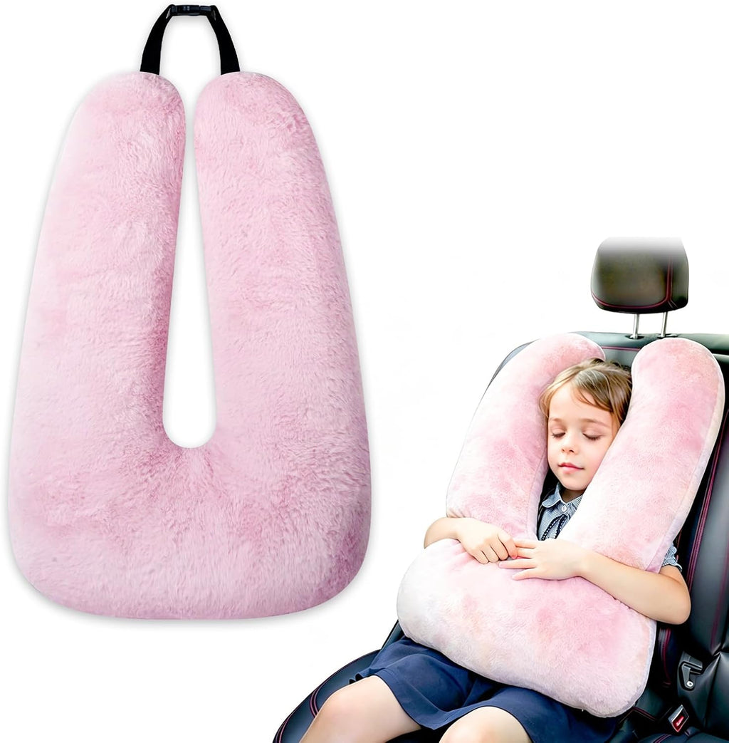 Atablyn-Foryourdailylife Atablyn Pink Soft Cotton Travel Neck Pillow -Ergonomic Support for Child and Adult Car Seats, Cozy Compact Pillow…