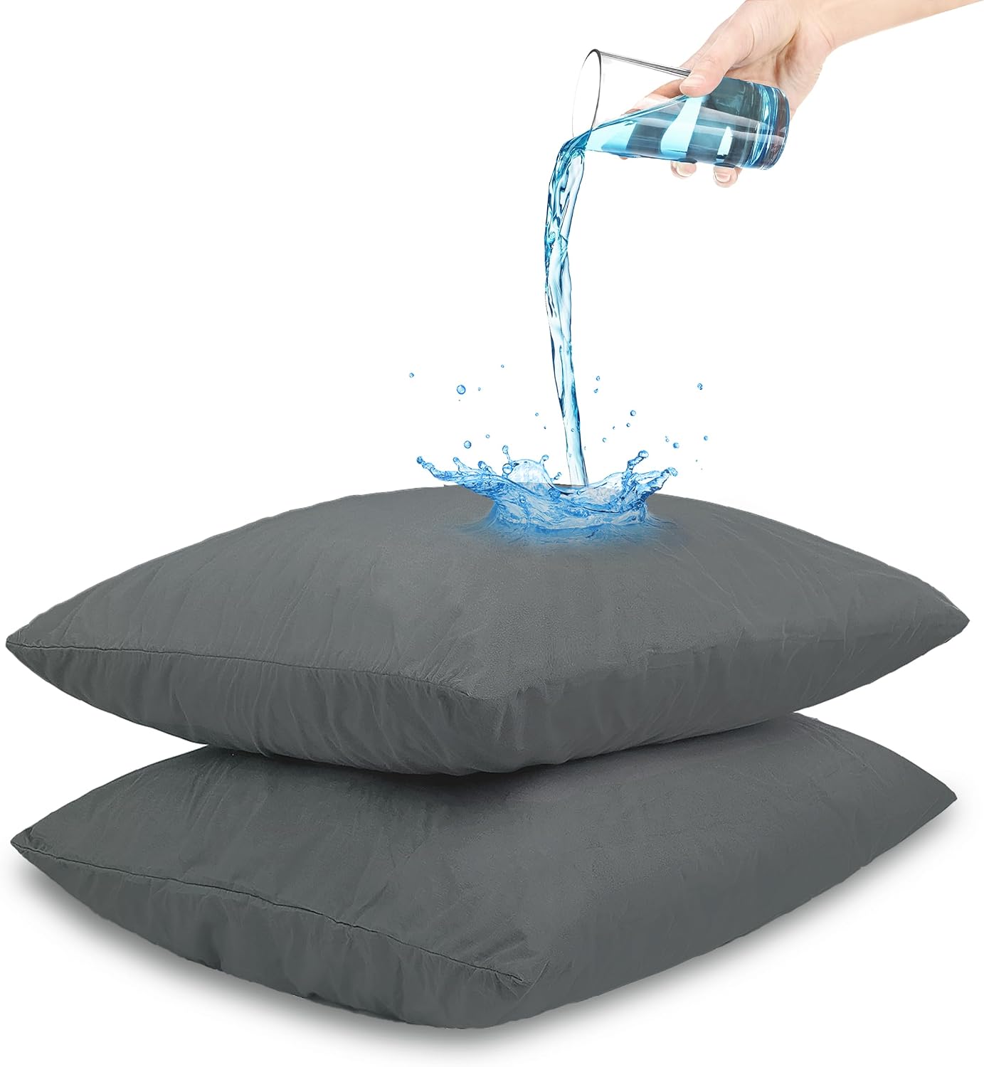 SafeandSound Safe and Sound Zipper Waterproof Pillow Protector, Viscose King Size Breathable Soft Pillow Cover Case, Zippered Hotel Quality…