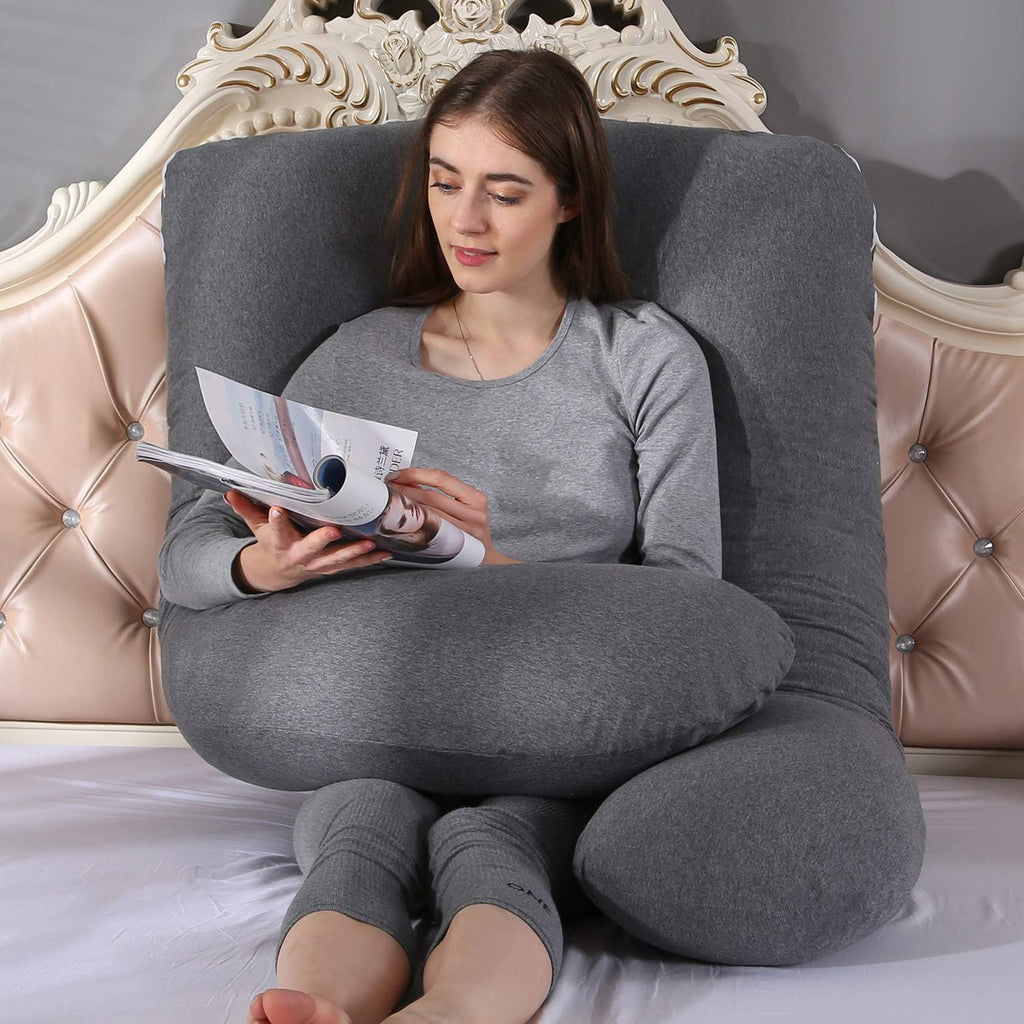 Amagoing 55 inches Pregnancy Pillows for Sleeping, U Shaped Maternity Full Body Pillow for Pregnant Women with Hip, Leg, Back, Belly Suppor…