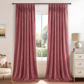 Drapenova Dusty Rose Velvet Curtains 90 Inches Long, Luxury Thick Velvet Viral Pinch Pleated Drapes for Nursery Girls Room Blackout D…