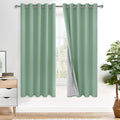 Xwzo 100% Blackout Curtains 63 Inches Length with Tiebacks - Heat and Light Blocking Ring Top Window Drapes with Black Liner Backing for Be…