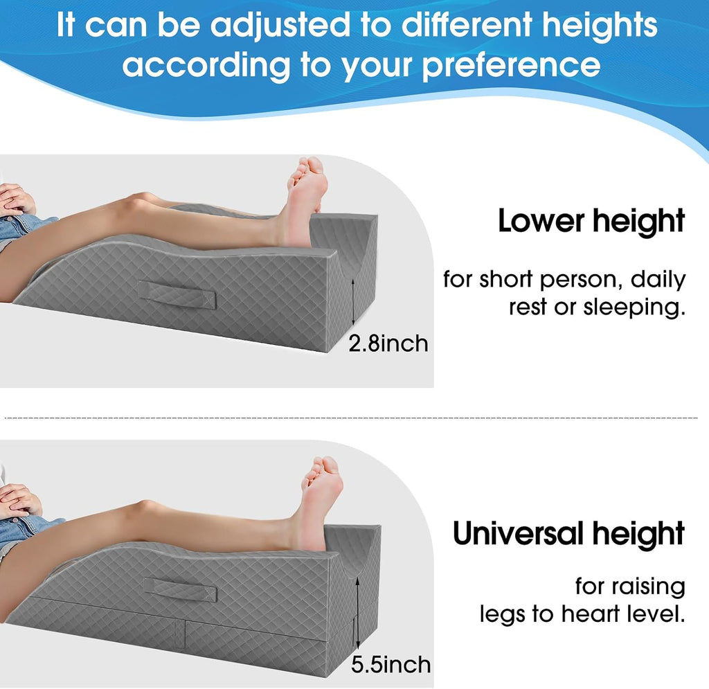 TranquilRelax TranquilRelax Elevation Pillows for Leg After Surgery, Memory Foam Adjustable Wedge Pillow for Injury or Rest, Ankle P…