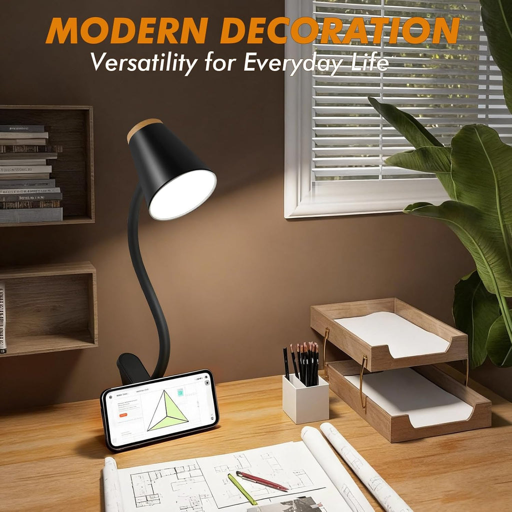 WelcometoEJIAXIN EJIAXIN Clip on Desk Lamp for Home Office - Small LED Touch Dimmable Reading Light for College Dorm Room - Adjustable Flex…