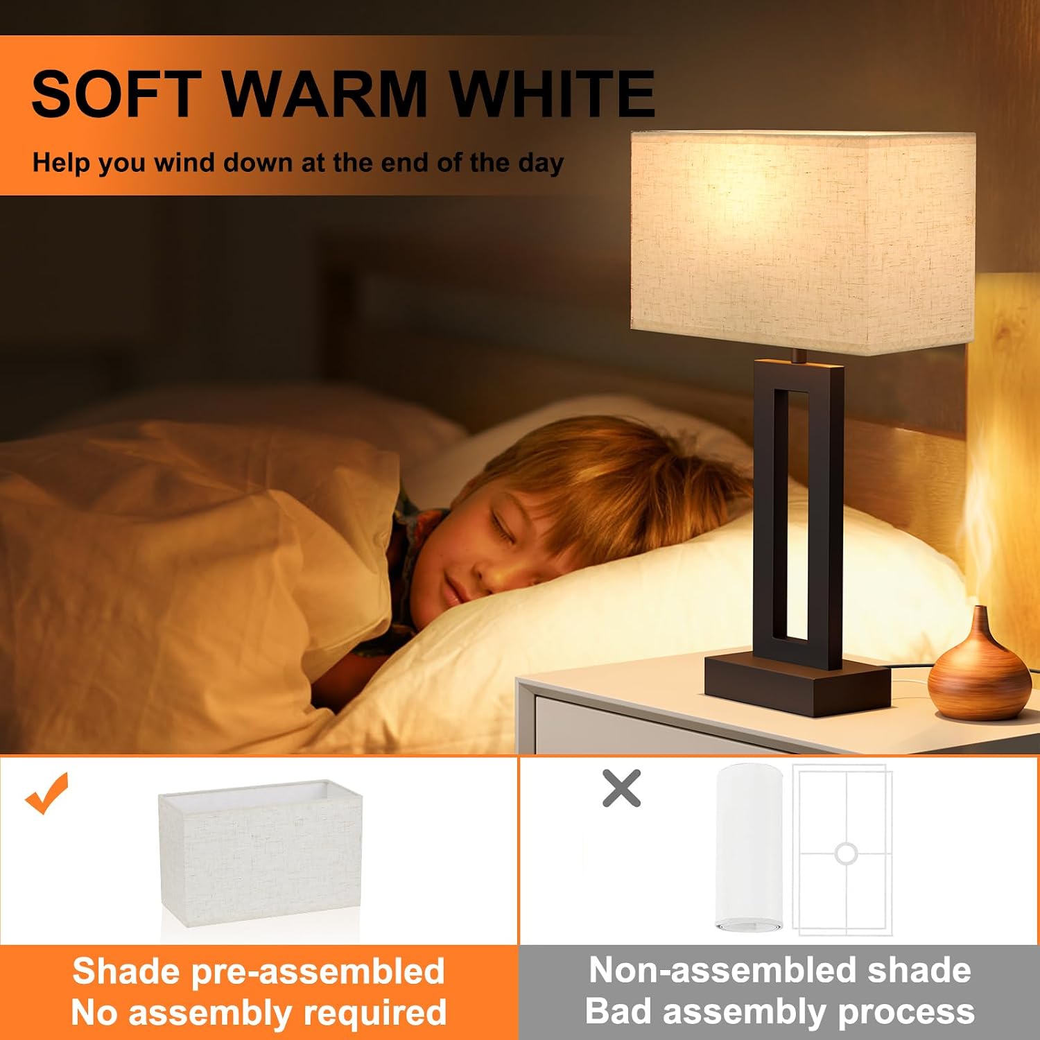 Nightstand Table Lamps for Bedrooms Set of 2 - Touch Bedside Lamp with USB C+A, 3 Way Dimmable Living Room Lamps for End Tables Set of 2…