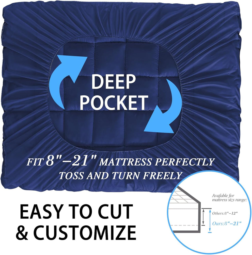 CYMULA Full Size Mattress Topper - Extra Thick Cooling Mattress Pad Cover for Back Pain - Soft Mattress Protector Firm Bed Topper Pillow…
