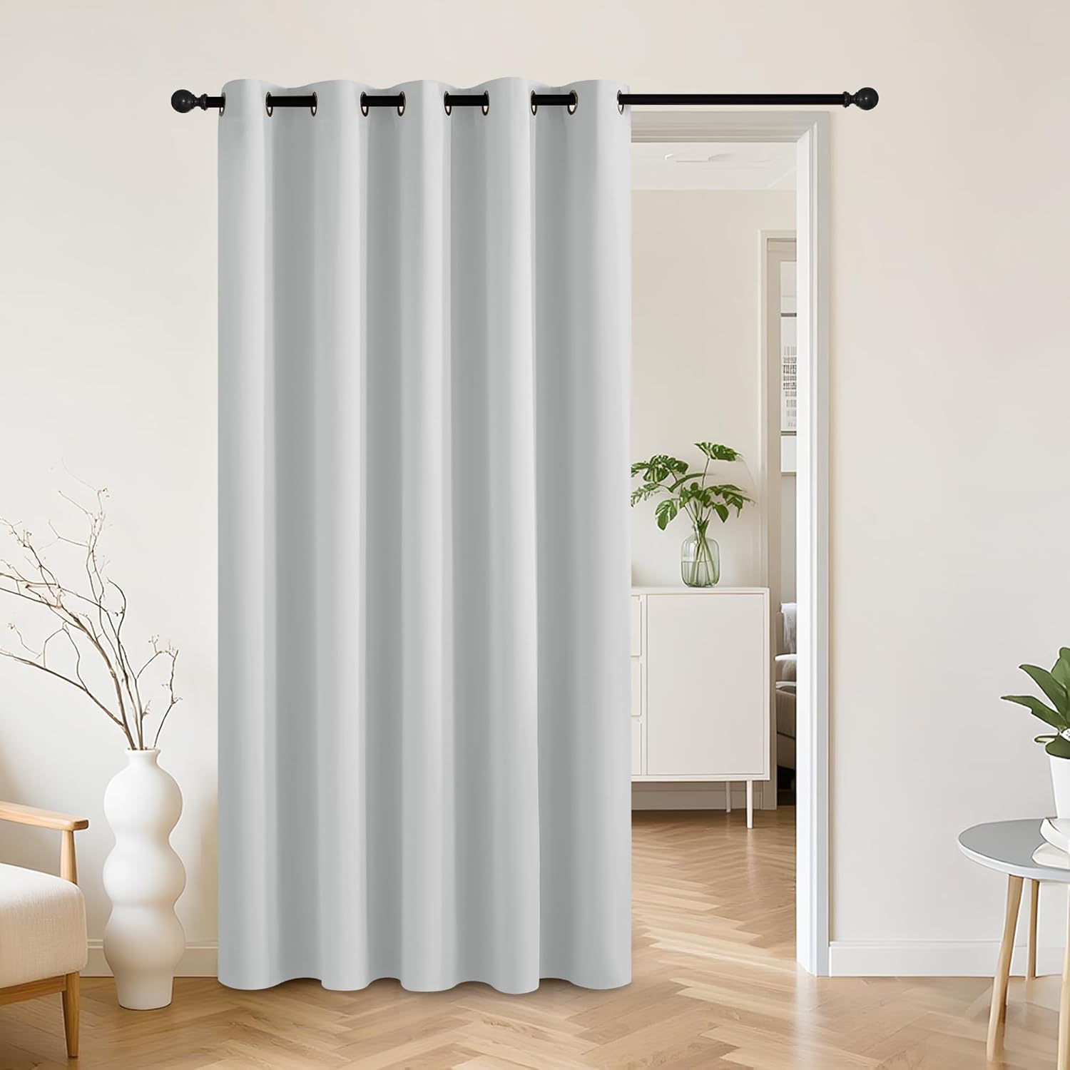 Rybhome RYB HOME White 100% Blackout Curtains for Bedroom, Wide Thermal Insulated Privacy Curtains for Sliding Glass Doors/Patio Door/Livin…