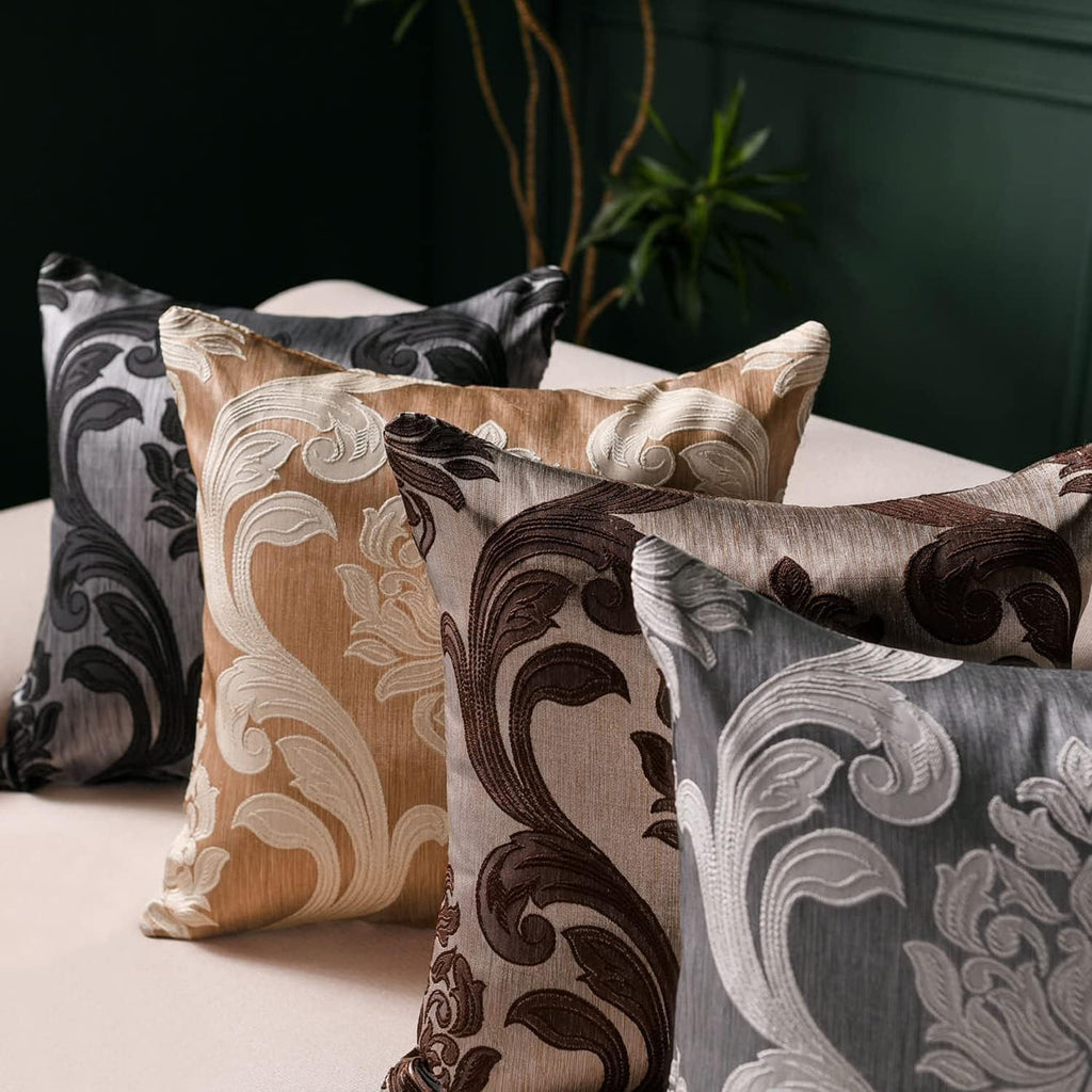 NAPEARL Throw Pillow Covers-Set of 2 Cushion Covers with Jacquard Patterns, Black Decorative Pillowcase for Couch, Sofa, Bed, Attractive…