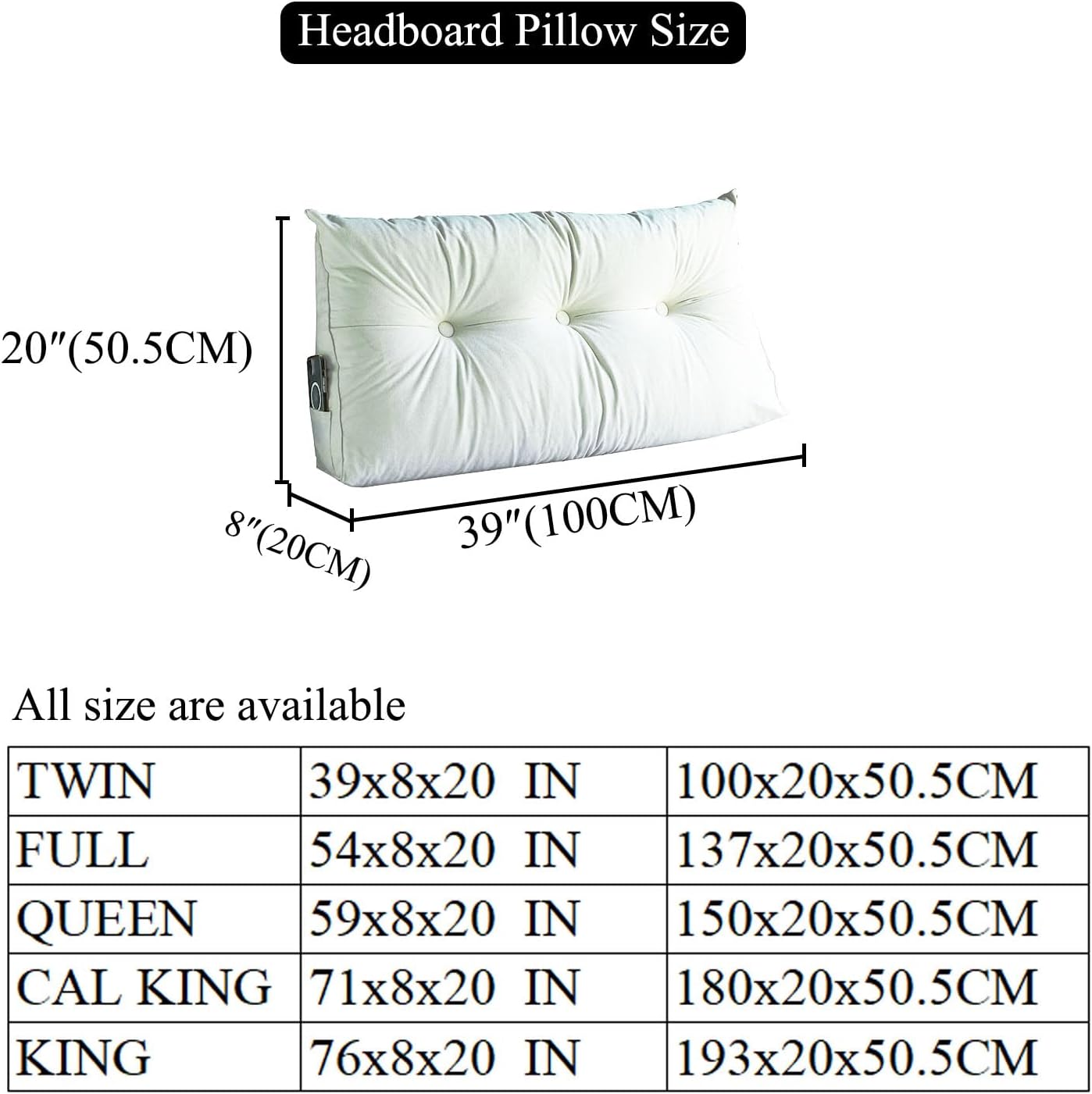 SAMTY Triangular Wedge Pillow headboard Twin XL Size for Couch Large headboard Pillow with Removable Cover Back Rest Pillows for Sitting…