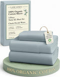 LaneLinen LANE LINEN 100% Organic Cotton Bed Sheets Extra Long Twin, Soft & Comfy Fully Elasticized Percale Perfect for Hospital Bed & Dorm…