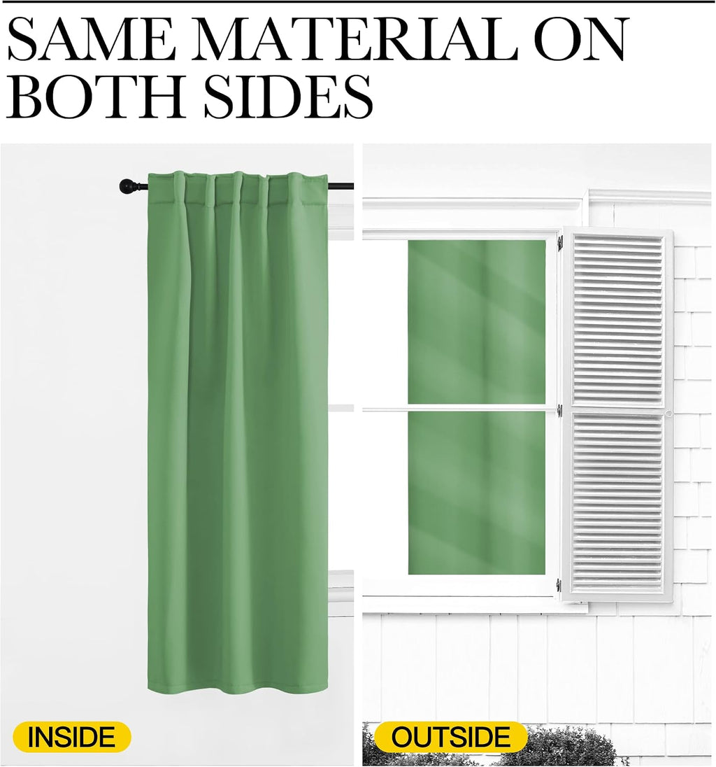 NICETOWN Window Treatment Blackout Curtains and Draperies - (Forest Green Color) 42x40 inch, 2 Panels, Room Darkening Blackout Panel…