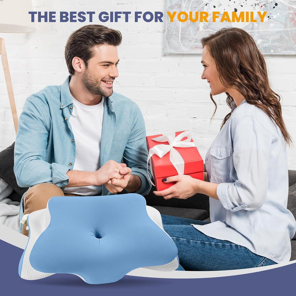 A-Pce Cervical Neck Pillow for Neck and Shoulder, Odorless Memory Foam Pillows & Soft Silk Cover, Ergonomic Orthopedic Neck Support…