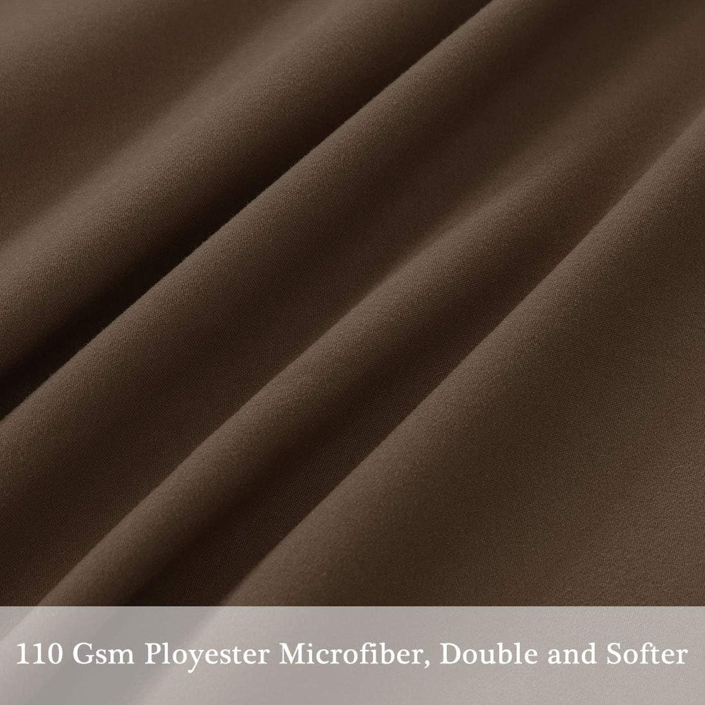 PiccoCasa Body Pillow Cover with Zipper Closure, 110 GSM Brushed Microfiber, Brown (20"x48") cotton