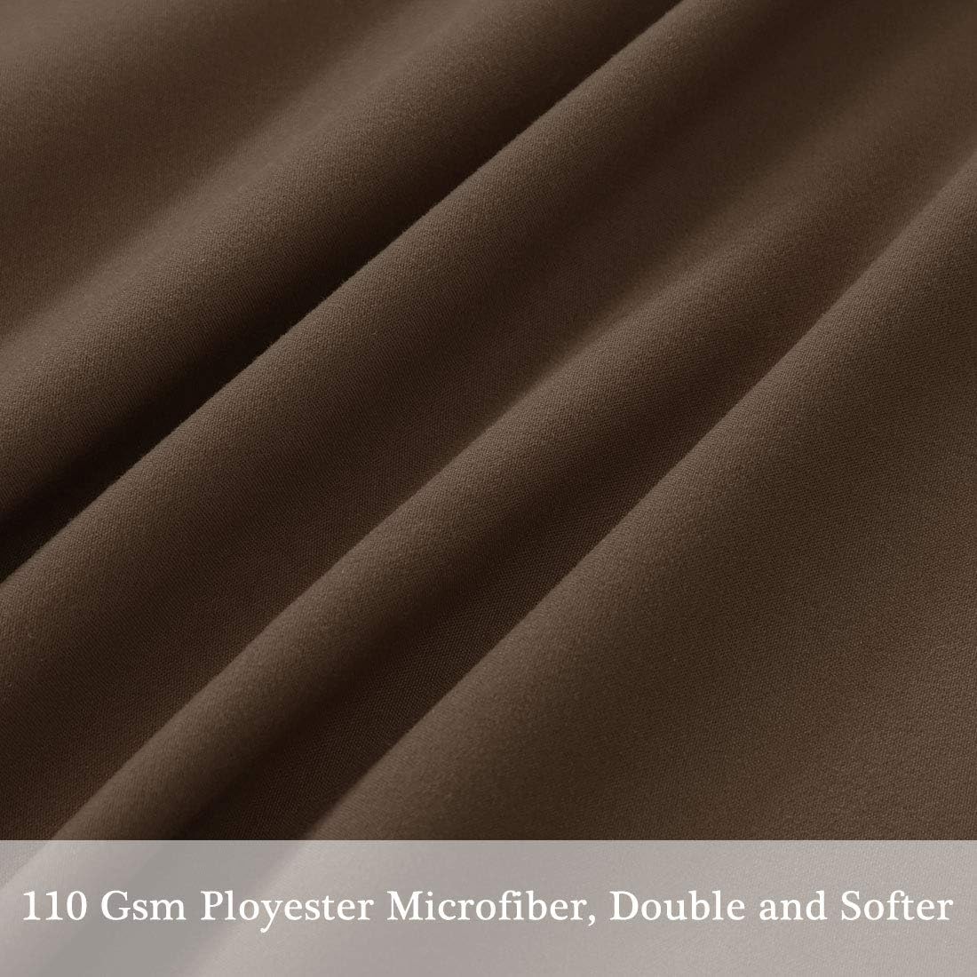 PiccoCasa Body Pillow Cover with Zipper Closure, 110 GSM Brushed Microfiber, Brown (20"x48") cotton