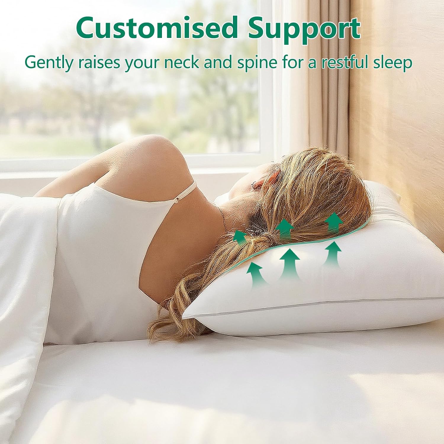 HIMEET Pillows Queen Size Set of 4, Luxury Fluffy Bed Pillows for Sleeping 4 Pack, Soft and Supportive Bed Pillow with Down Alternat…