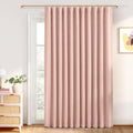 INOVADAY 100% Blackout Curtains for Bedroom, Black Out Curtains 96 Inch Long, Clip Rings Linen Blackout Drapes, Thermal Insulated Room…