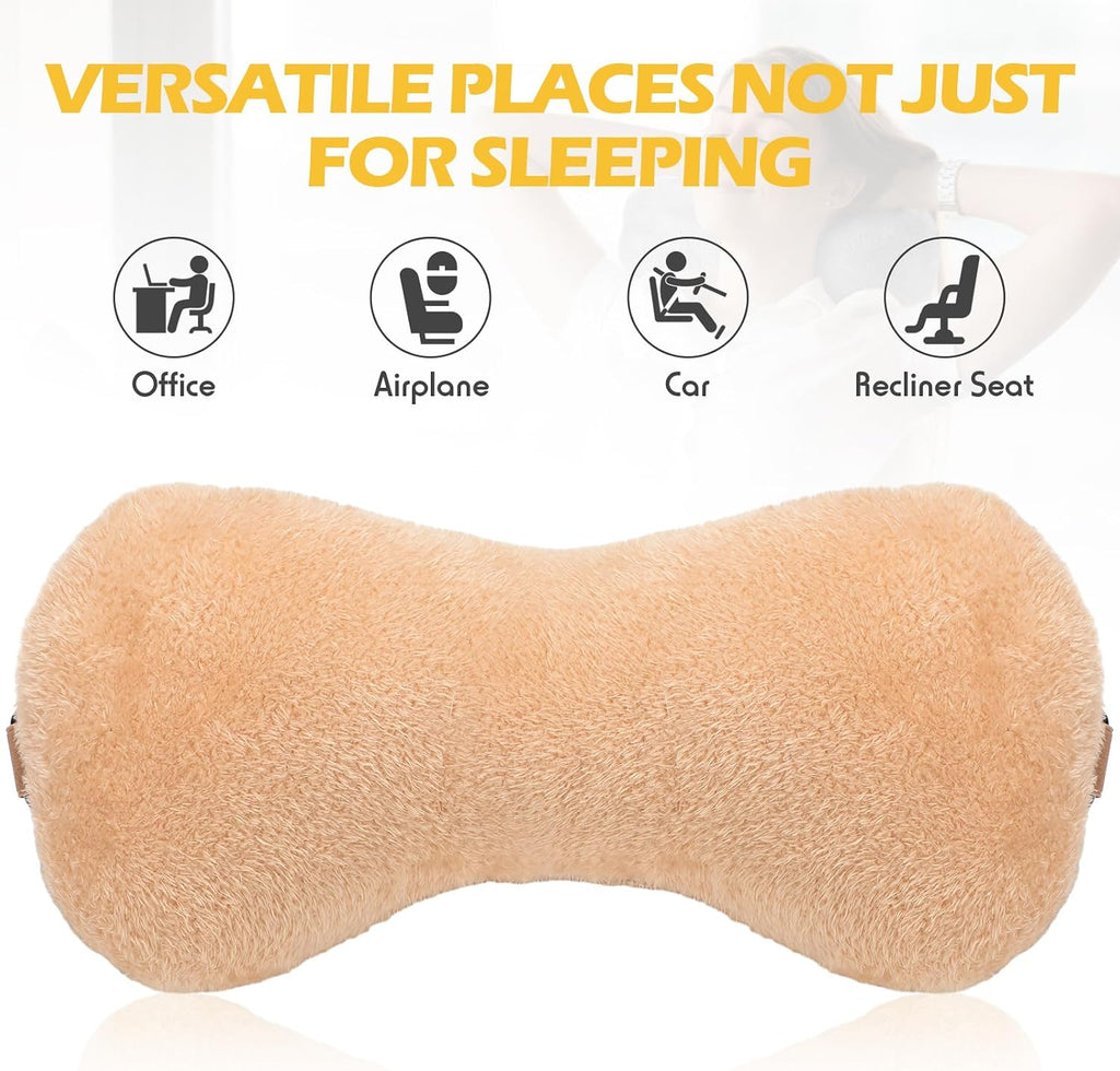 Colingmill 1 Pc Neck Pillow for Recliner Headrest Pillow Bone Shaped Chair Plush with Adjustable Strap Neck Support and Curve Head Cushion…