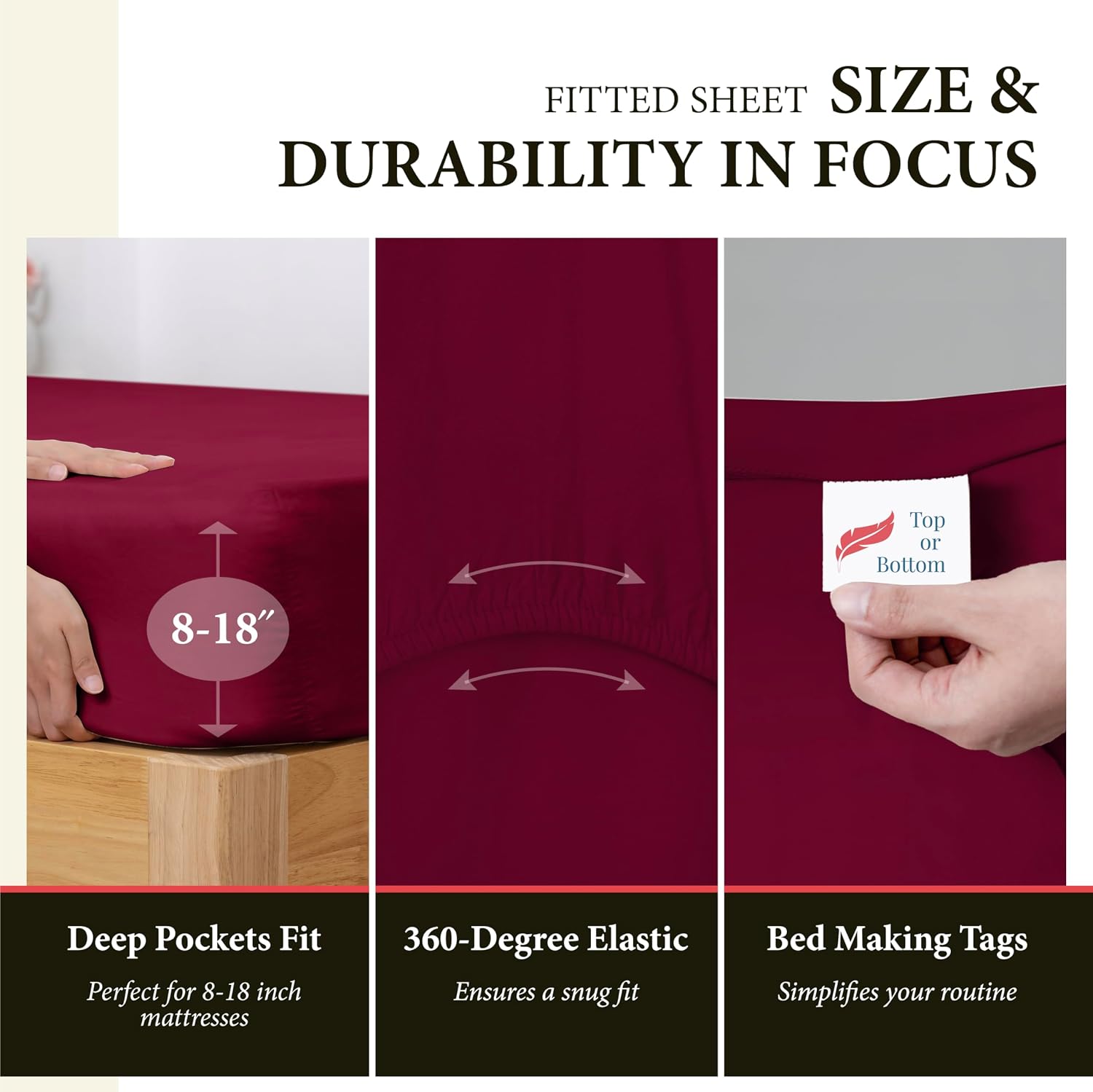 AshtonSheets 100% Egyptian Cotton California King Bed Sheet Set - 600 Series Refined Collection Egyptian Cotton Sheets Set (4 Pc, Burgundy)…