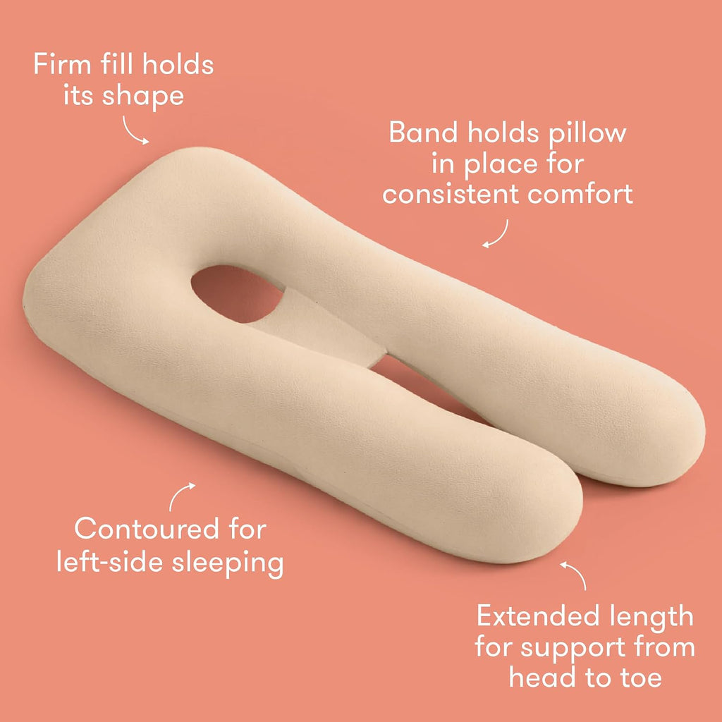 Frida Mom Full Body Support Pregnancy Pillow, Cooling Pregnancy Pillow, Wraps Around for All Over Support, Extended Length to Support…