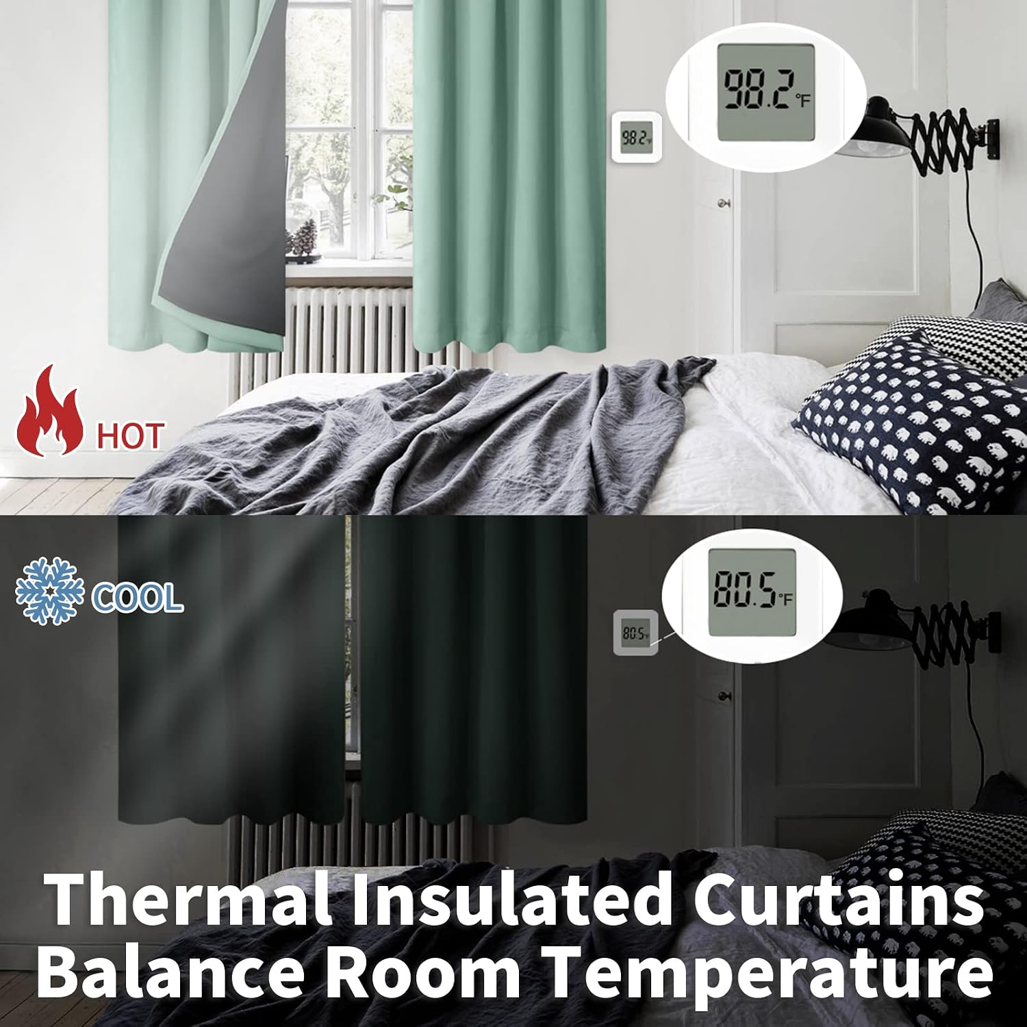 BGment Blackout Curtains for Bedroom 54 Inch Length, Rod Pocket 100% Blackout Curtains with Thermal Liner Darkening Curtains for Living…