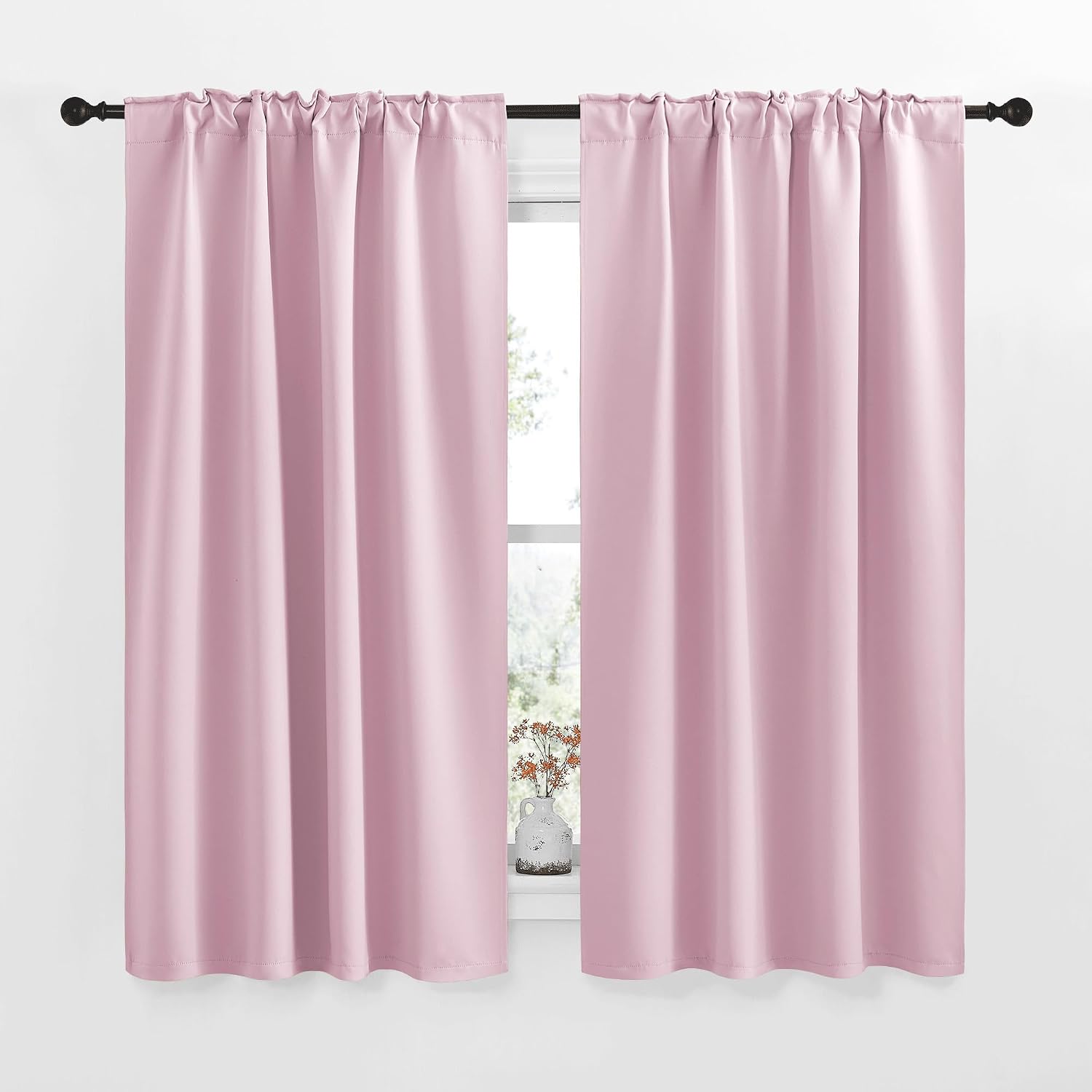 NICETOWN Blackout Curtain Panels for Living Room - (Baby Pink Color) 42x63 Inch, 2 Panels Set, Thermal Insulated Room Darkening Blackout…