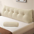 Z-Hom Large Wedge Pillow Headboard, Queen Triangular Headboard Pillow, Reading Pillow Bed with a Roll Pillow for Bed Sitting Up Sleeping, B…