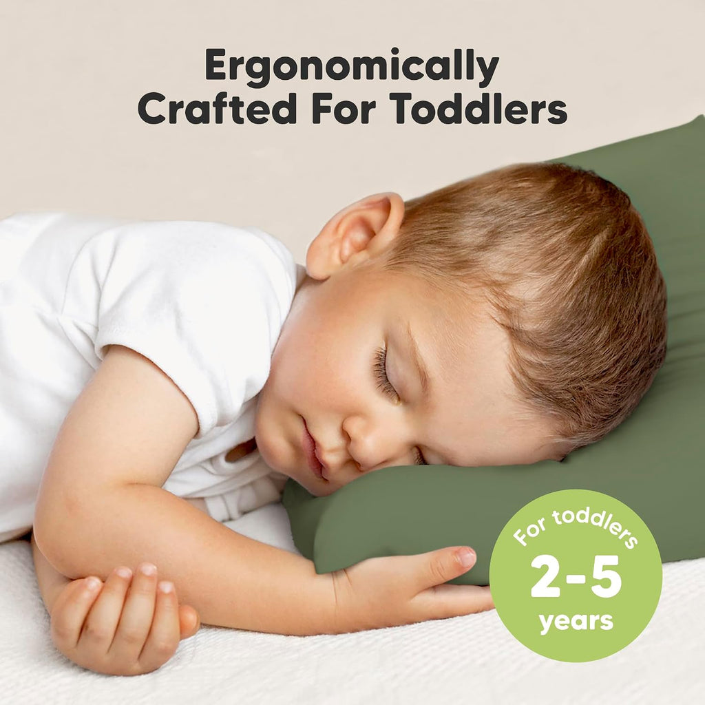 Toddler Pillow with Pillowcase - 13x18 My Little Dreamy Kids Travel Bed Pillows for Sleeping, Organic Cotton Small Pillowcase, Soft &…