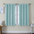 Simplebrand Ava Aqua Short Blackout Curtains for Bedroom 45 Inches Long 2 Panels Set, Solid Thermal Insulated, Energy Saving Window Treatme…