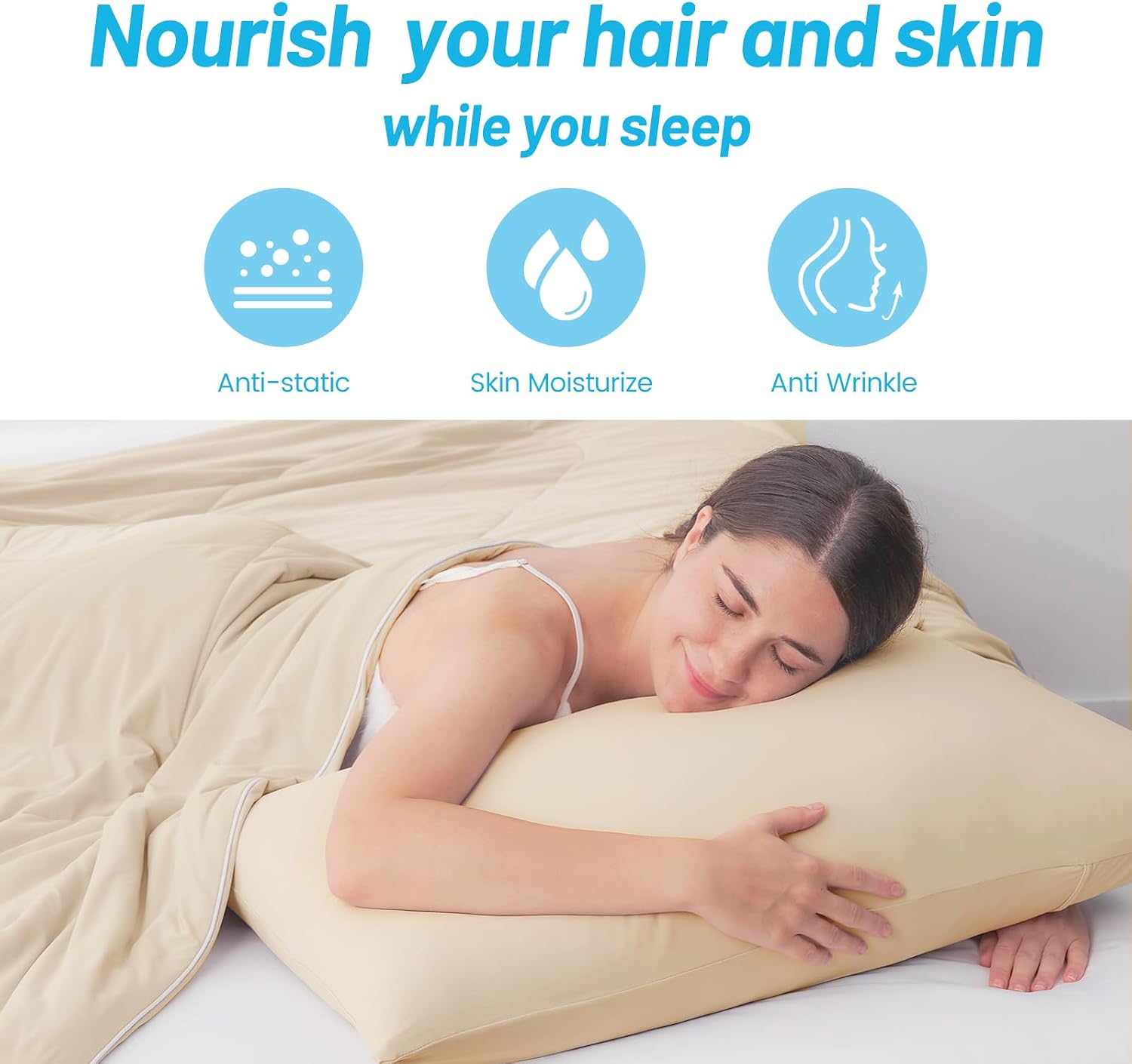 CozyBliss Cozy Bliss 2pcs Cooling Pillow Cases Set for Hot Sleepers & Night Sweats, Q-Max 0.5 Silky Wrinkle-Free Pillow Covers with Envelop…