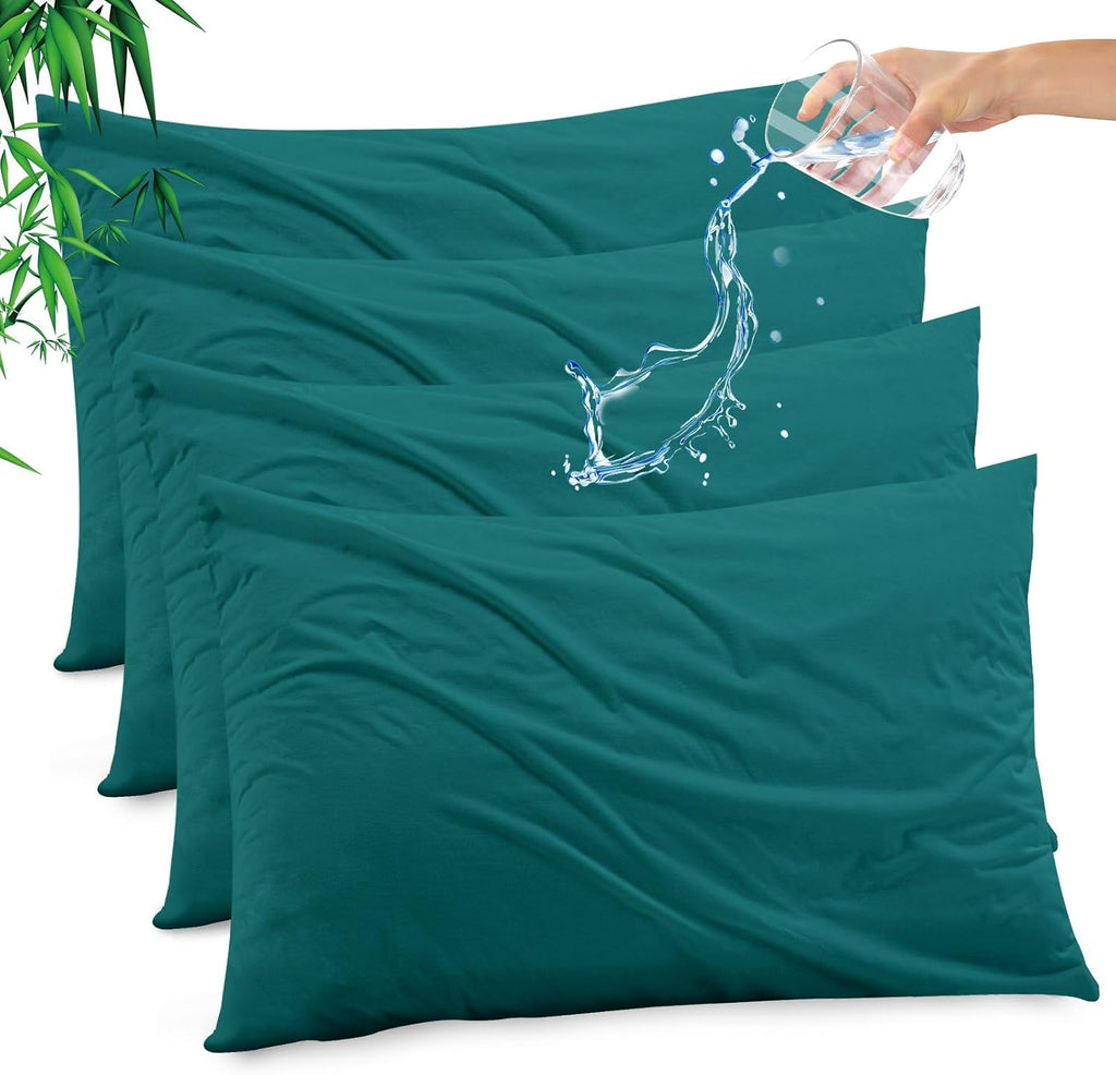 Gogreen Bamboo Rayon Waterproof Pillow Protector, Breathable Pillow Cover, Cooling Pillow Case Protector with Zipper, Super Soft Pillow Cas…