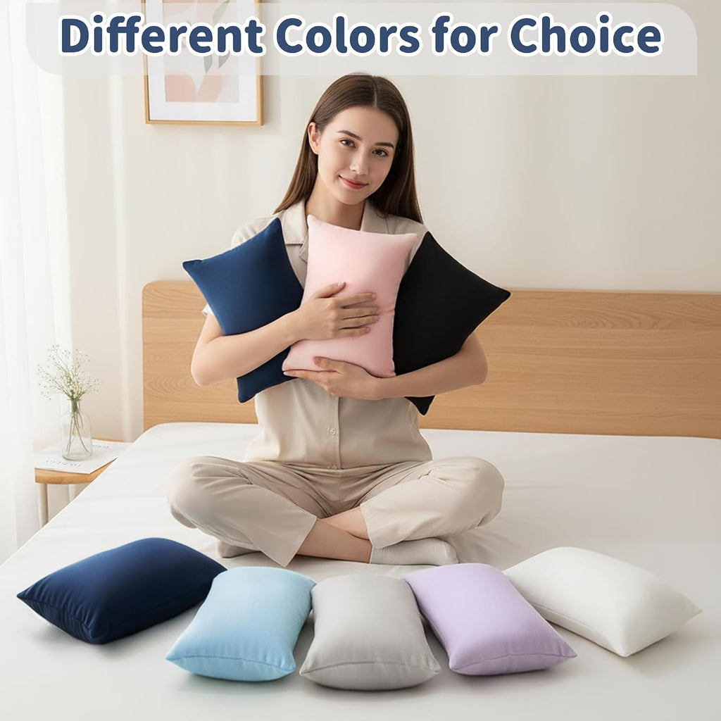Pro Goleem Small Pillow 11"x7"x2.5" for Travel and Camping with Name Tag Mini Tiny Pillow for Room Couch Sofa Chair and Outdoor Car Air…
