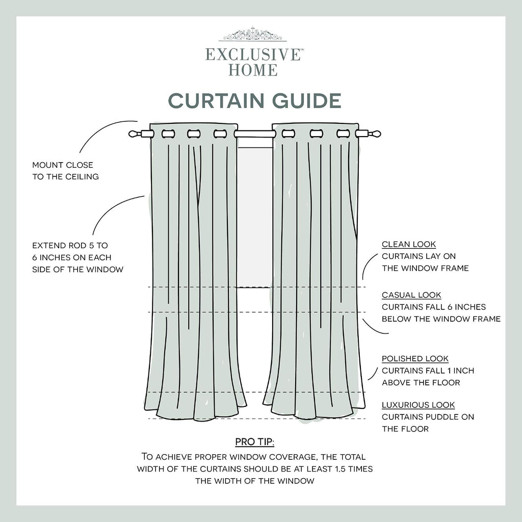 TOWN & COUNTRY LUXE Talia Double Layer Indoor Curtains, Sheer and Room Darkening Blackout, Grommet Top, Energy Efficient, 2-Pack Set…